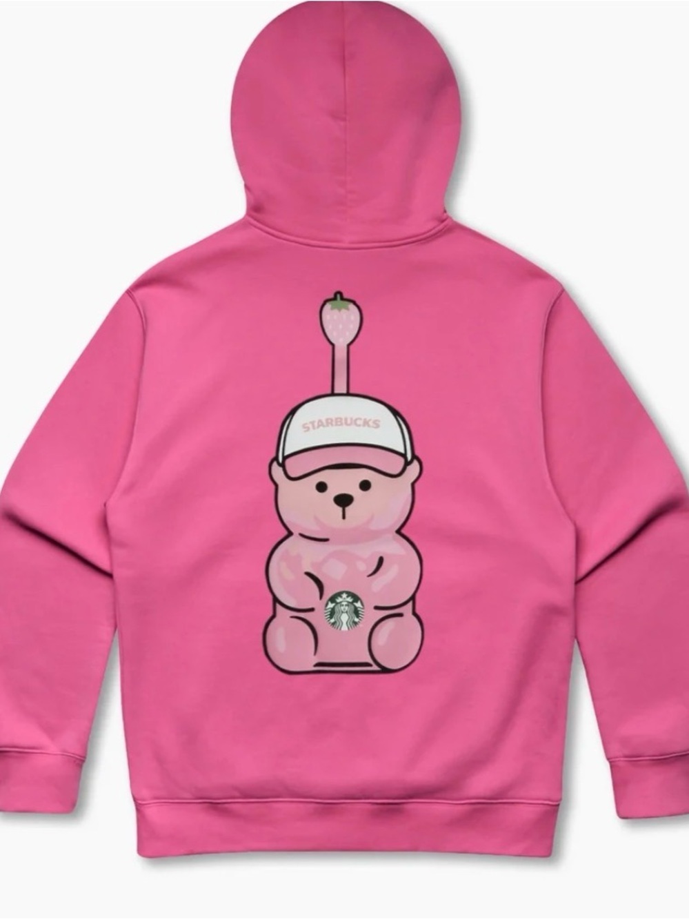 Limited Edition Starbucks Unisex Medium Pink Drink Gummy Bear Hoodie